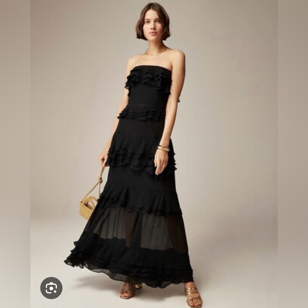 J Crew Collection Tiered Ruffle Dress